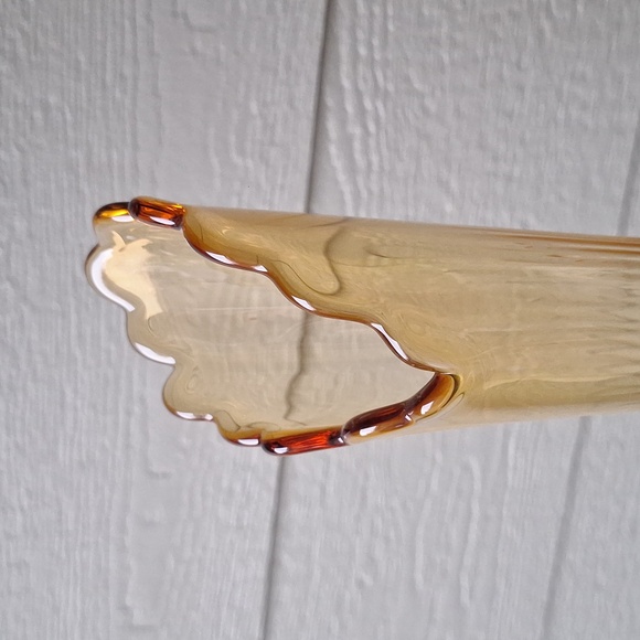 Vintage 22" Fenton Amber Hobnail Swung Pedestal Vase MCM Collectible - Picture 2 of 8